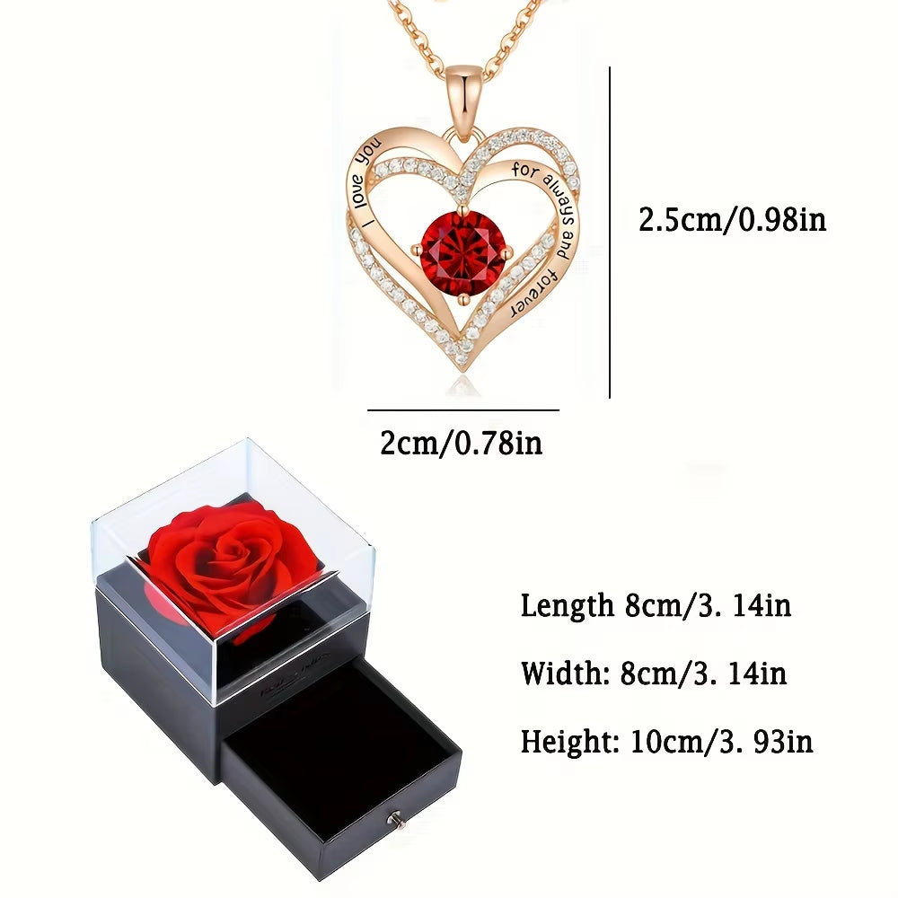 Necklaces with Rose Flower Gift Box for Women ( Standard Delivery )